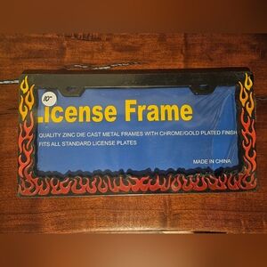 Flame License Plate Frame